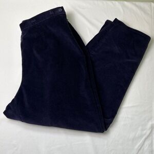 Elisabeth Petite Purple Velvet Pants Women's Size 16P High Rise Tapered Leg